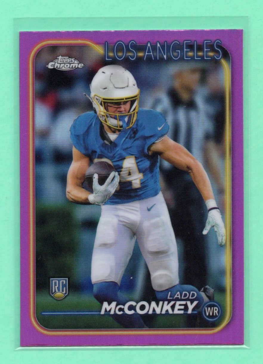 2024 Topps Chrome Ladd McConkey #212 Pink Refractor Rookie Card