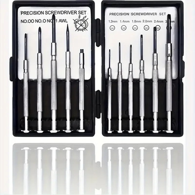11pc Small Precision Screwdriver Set Mini 6 Sizes Flat Philips for Watch Glasses