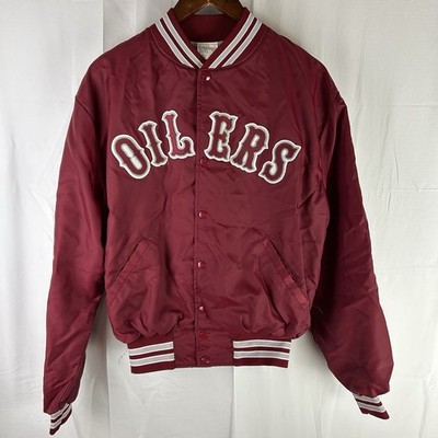 Vintage HOWE Athletic Jacket Oilers Red Made in USA Mens Medium 80s 90s
