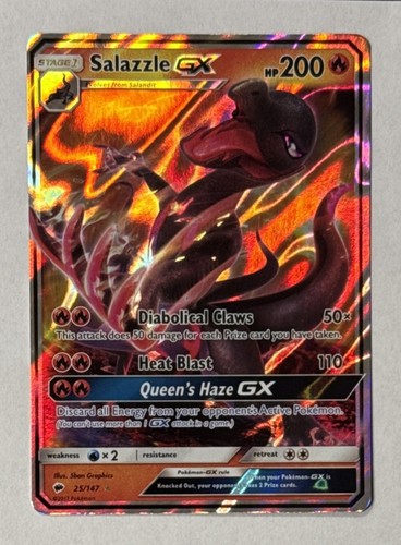 2017 Pokemon TCG Salazzle GX 25/147 Holo Rare SM Burning Shadows Ungraded