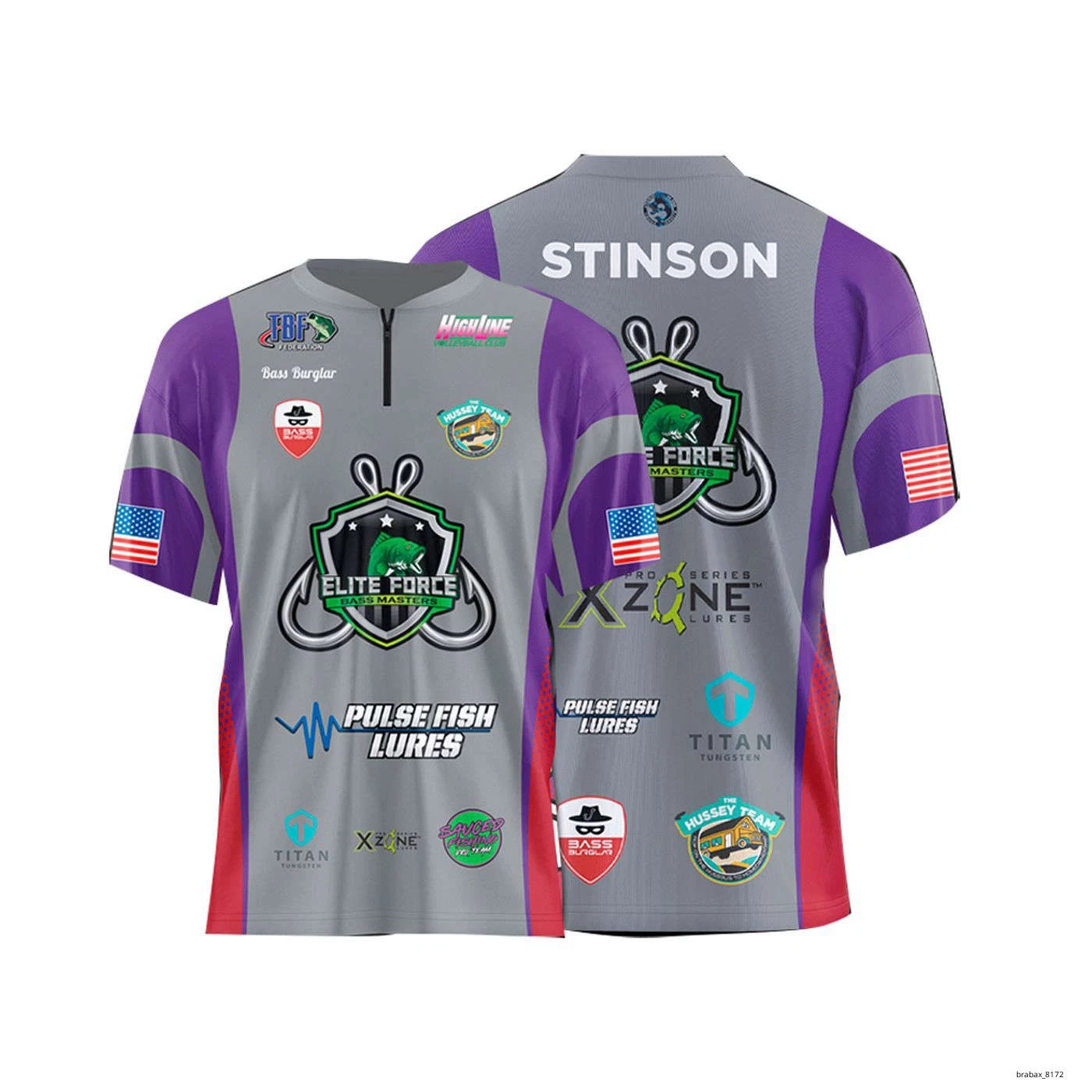 Custom Name Bass Masters Fishing Lures Bowling Jersey Zip Hunting Hunter For Men
