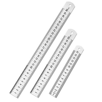 DTDNZKN 3 Pack Stainless Steel Ruler Set - Includes 6 inch (15 mm), 8 inch (20 m
