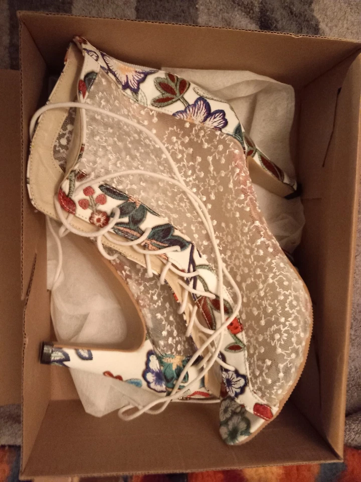 High-Heel Stiefelette Peeptoe Sommerstiefel 42/43 - Bild 2 von 4