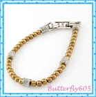 Brighton Meridian Petite Brushed Gold Beaded Crystal Bracelet
