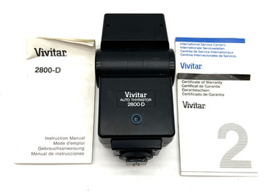 Vivitar 2800-D Auto Thyrister Flash For Canon/Nikon/Ricoh TESTED WORKING