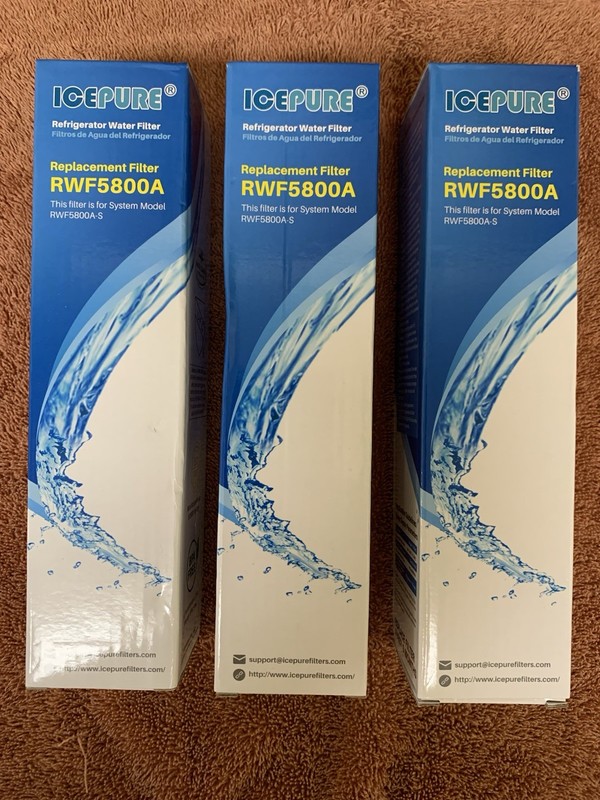 Lot of 3 IcePure Refridgerator Fridge Water Replacement Filter: RWF5800A NEW
