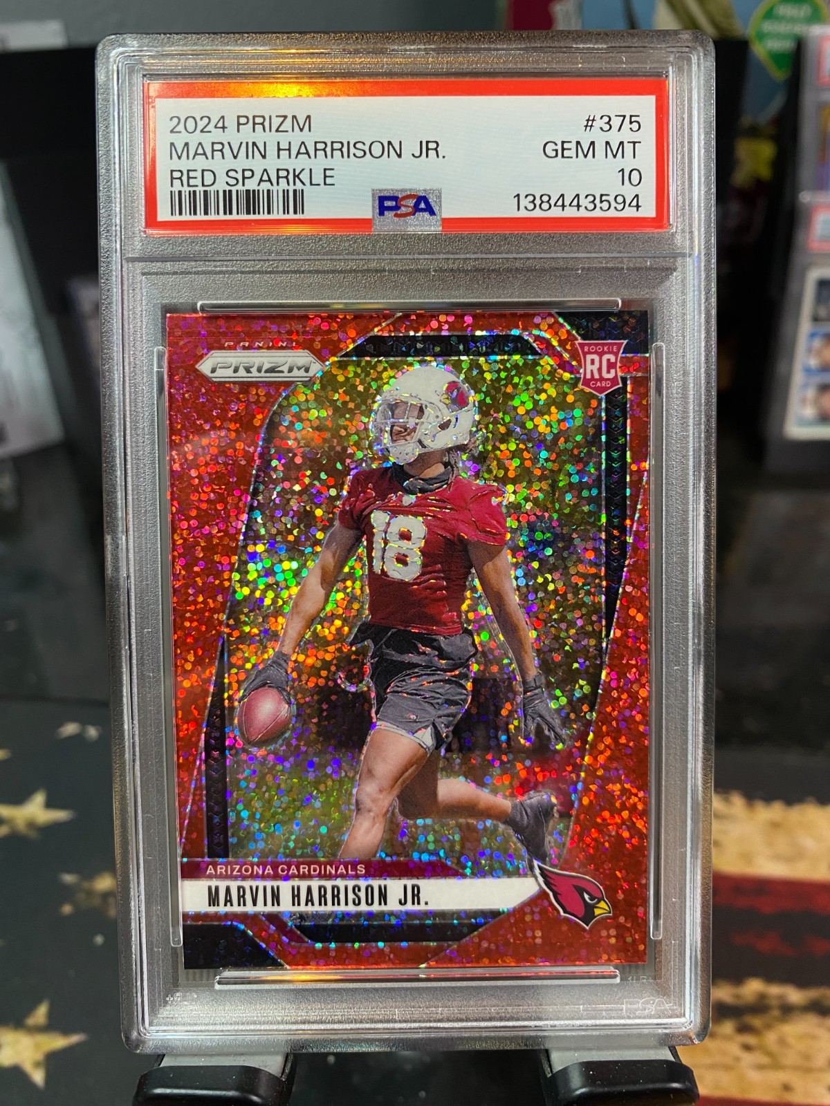 2024 Panini Prizm - Rookies Marvin Harrison Jr. #375 Red Sparkle Prizm - PSA 10