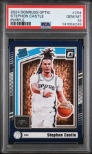 Stephon Castle 2024-25 Donruss Optic Purple Rated Rookie 254 Gem Mt PSA 10 Spurs