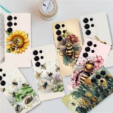 Bee/Flower Design Phone Case Soft TPU Cover For Samsung S25 Edge S24 S23 A16 A36