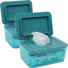 2 Pack Baby Wipes Dispenser Wipe Holder - Larger Capacity Wet Wipe Dispenser ...