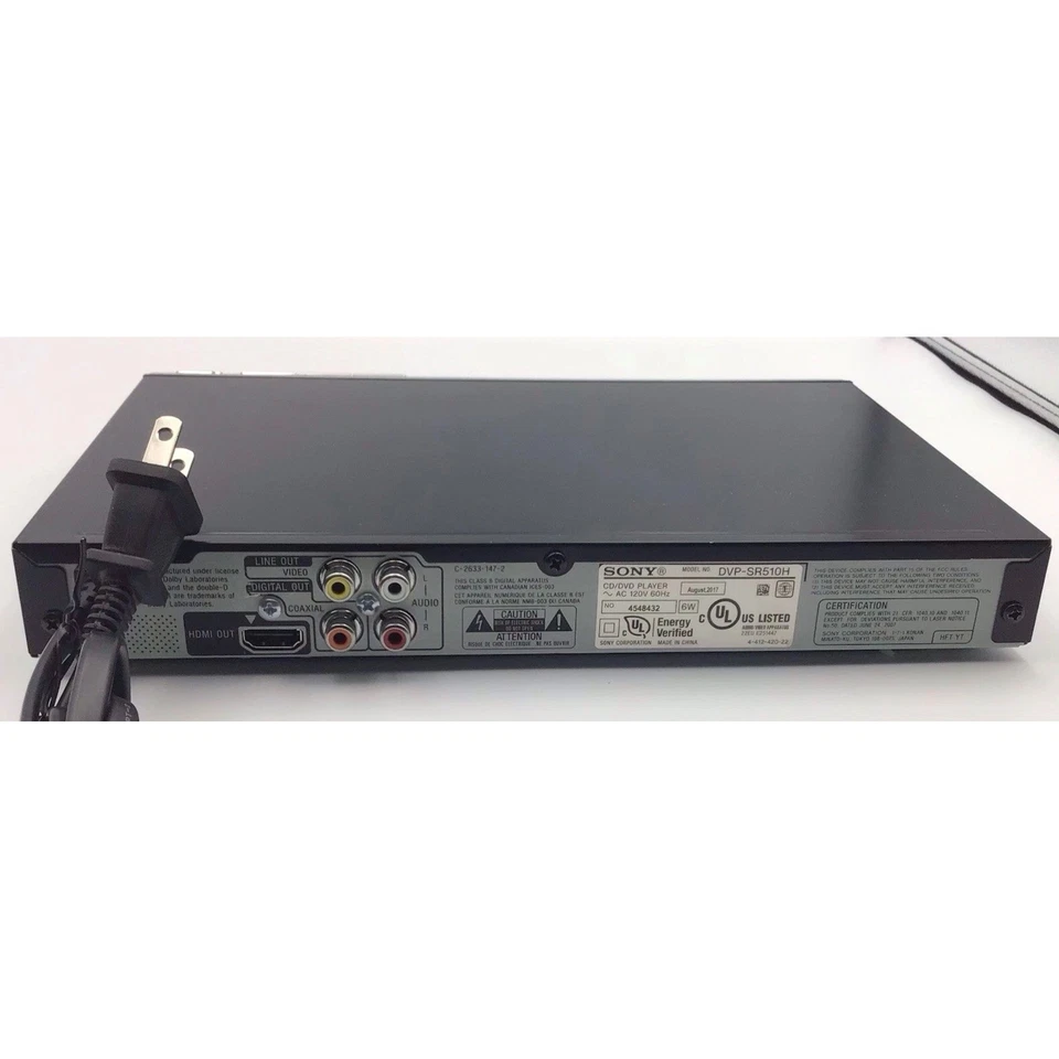 Sony DVP SR510H HDMI Progressive Scan DVD CD Player Black R/W+- No Remote Tested - Image 4 of 4