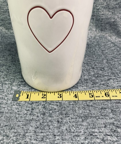 Rae Dunn "HEART" Valentine Cookie Jar Canister Red & White Ceramic Medium Size - Picture 9 of 10