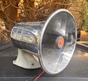 GENERAL ELECTRIC CHROME SIREN SPEAKER BY ATLAS SOUND TESTED & WORKING