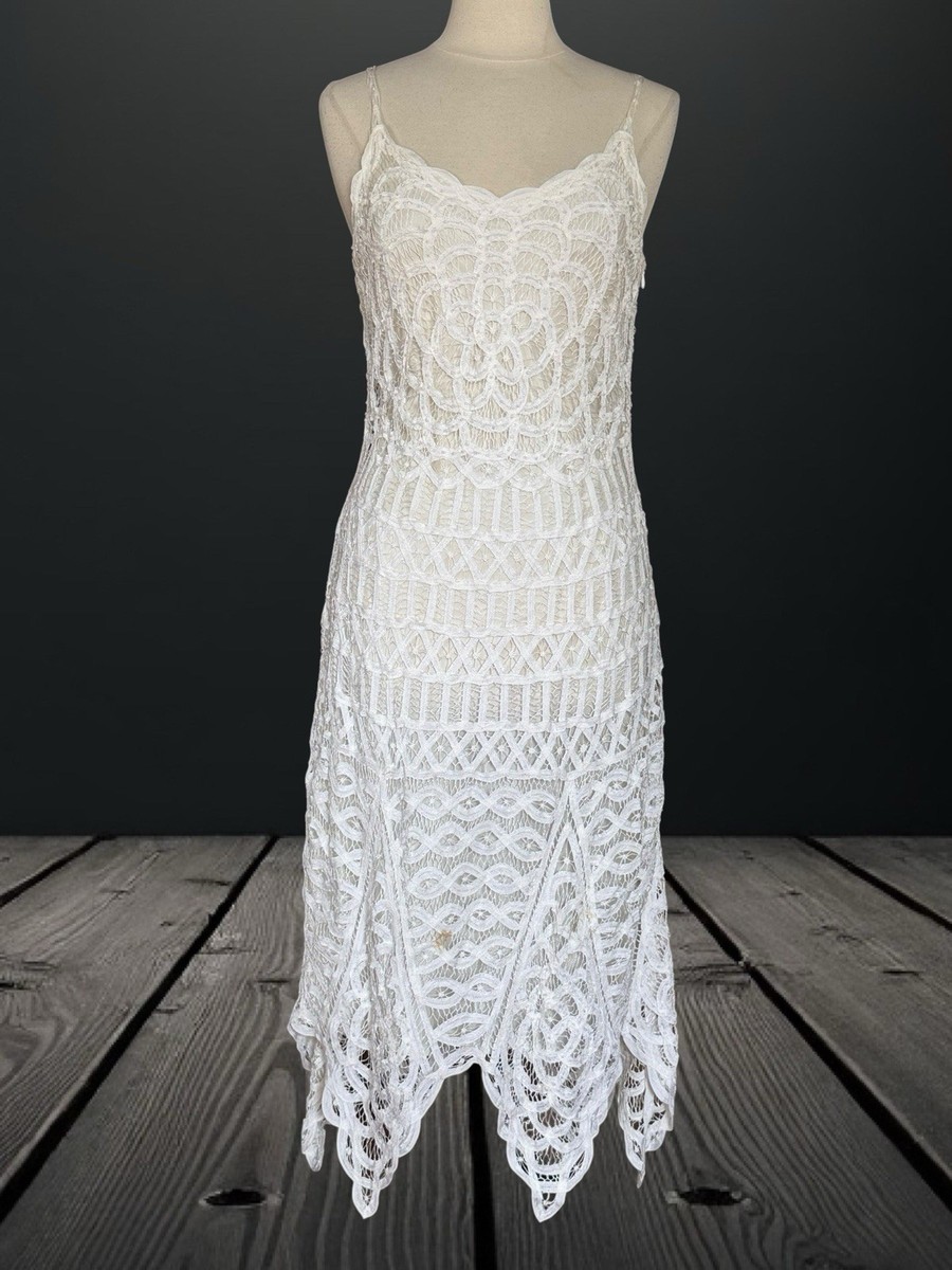 Marina by Marina Bresler Y2K White Lace Midi Dress Sz M Lined Wedding or Party | eBay Marina by Marina Bresler Y2K White Lace Midi Dress Sz M Lined Wedding or Party | eBay