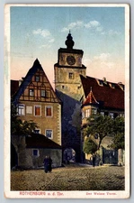 Germany Rothenburg ob der Tauber The White Tower Vintage Postcard, U25