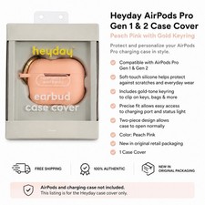 Heyday AirPods Pro Gen 1 2 Case Cover Peach Pink Gold Keyring New