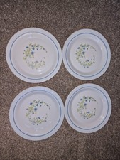 Pyrex Blue Flowers Small Plates ×4 Set of 4