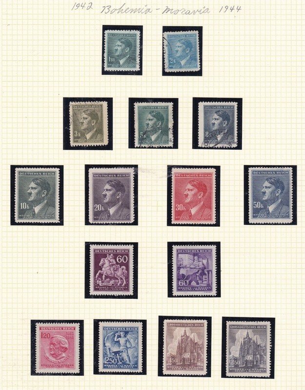 BOHEMIA  MORAVIA^^^1942-44  GERMAN OCCUPATION     HR,NG used on page  @dco380b