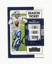 DAK     PRESCOTT     DALLAS      AUTOGRAPHED    CARD