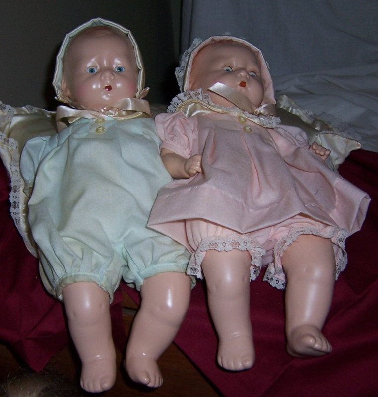 Twin Girl & Boy  Horsman Baby Dolls Replica 1924 E.L.H. Inc 13" Long So Cute