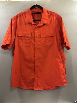 Sean John Shirt Mens XXL Red Short Sleeve Chambray  Button Up Y2K Hip Hop