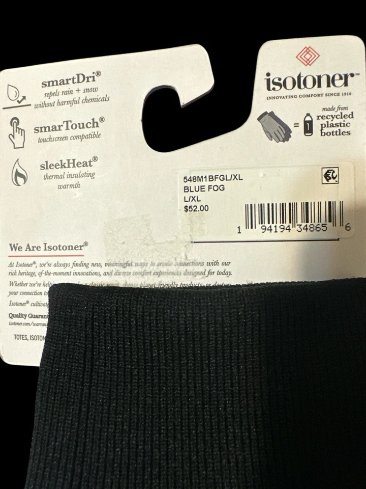 ISOTONER Lluvia Nieve Repelente Guantes Sin Dedos Mujer - Plateado - L/ XL PRECIO DE VENTA SUGERIDO POR EL FABRICANTE $52 Foto 2 de 3