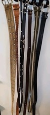 Leather  Material Vintage 80s 90s Men And Women's Belts Lot Of 7