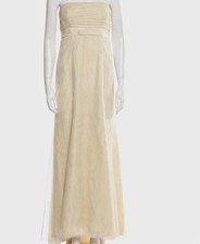 Vera Wang Maids Yellow Strapless Sleeveless Long Bridesmaid Dress Size 6