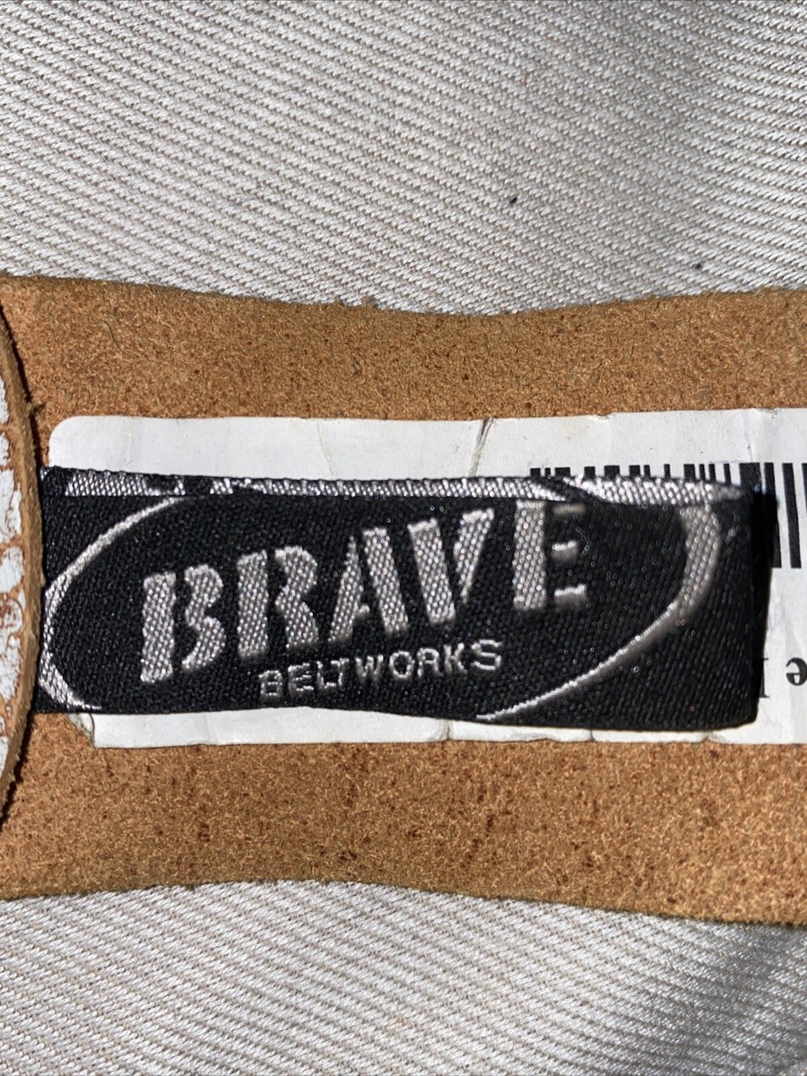 NEW- BRAVE BELTWORKS Cracked White Leather Thick Waist/Hip 