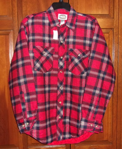 Midwest Traders Vtg Quilted Heavy Flannel Shirt Jacket - Red Plaid - M - NWT