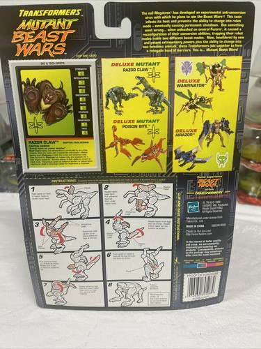 Hasbro Deluxe Transformers Mutant Beast Wars Razor Claw Raptor Wolverine 1999 - Picture 3 of 3