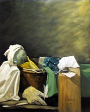 STEFANO MANZOTTI QUADRO MODERNO MARAT OLIO SU TELA 80x100 OPERA ARREDO LUSSO  