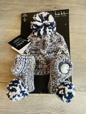 Baby Boy Bobble Hat And Booties 0-6 Months Blue