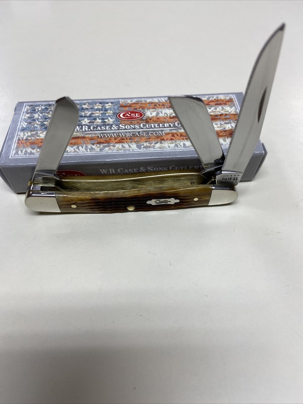 CASE XX #52834 ANTIQUE BONE ROGERS CORN COB JIG MED STOCKMAN SS
