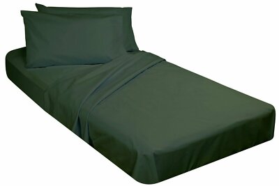 Gilbin Piece Set Cot Sheets 30 x 75 For Camp Beds (Hunter Green)