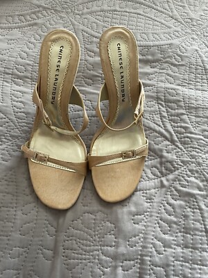 CHINESE LAUNDRY Women's Dressy Jet Set Blonde Satin Strap Shoe Sz 8.5 - NIB (CA)