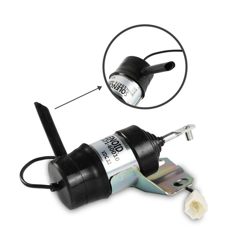 12V Fuel Stop Solenoid 15471-60010 052600-1000 for Kubota D722 V2203 Z482 KX161 - Picture 7 of 7
