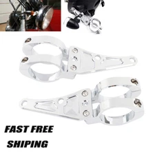 Motorcycle Headlight Mount Bracket Fork Head Lamp Holder For 34-58mm Fork Tubes