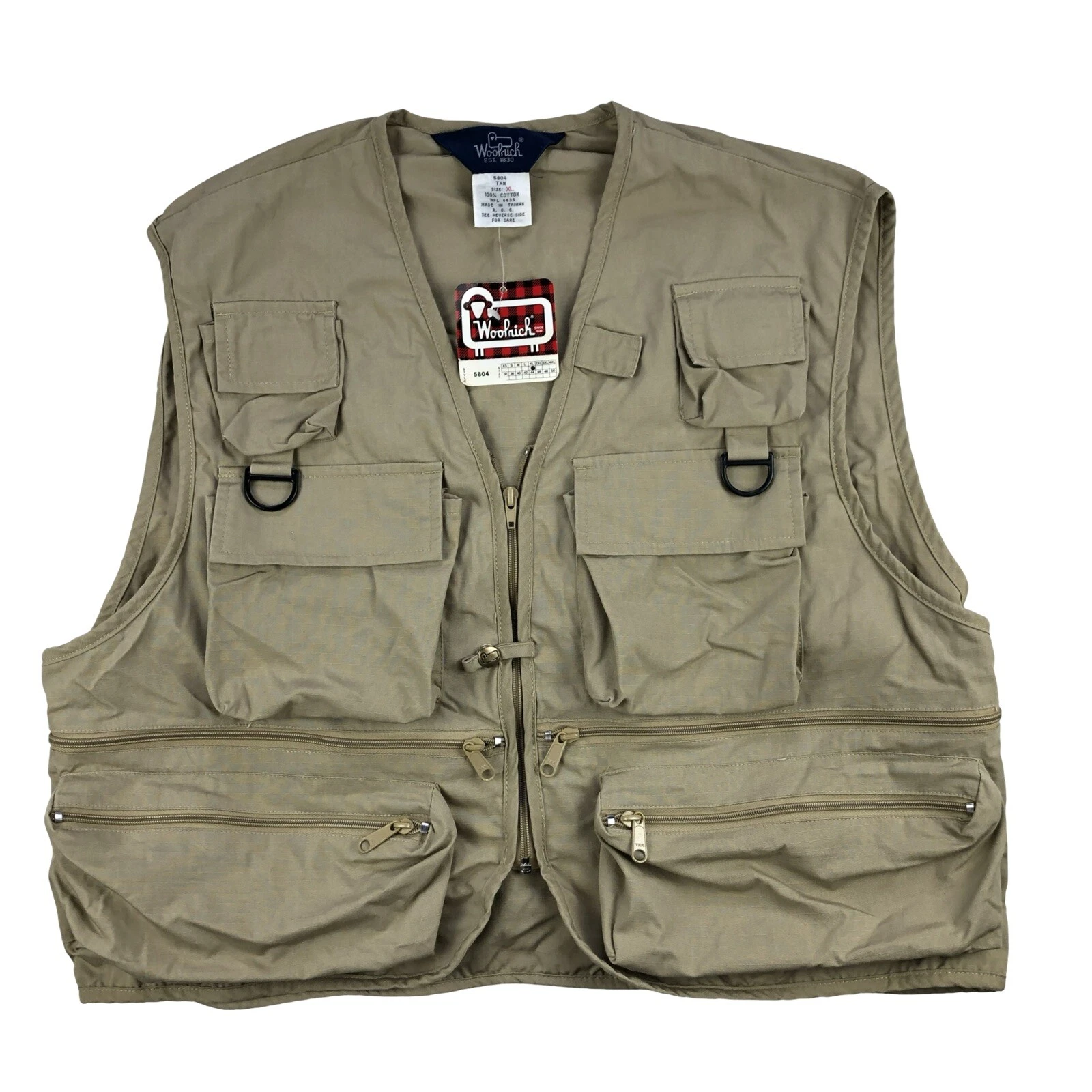 NWT Woolrich 5804 VTG Mens XL Canvas Utility Fishing Vest