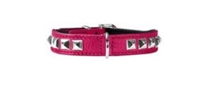collier cuir hunter rocky 71256 rose T 30 cm petit chien