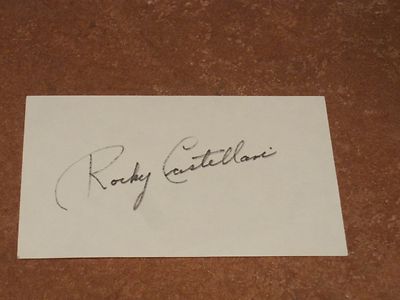 Rocky Castellani Autographed Index Card PSA Pre-certified