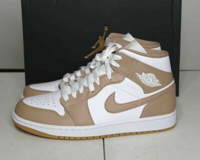 Nike Air Jordan 1 Mid Tan Gum 7.5-14 Hemp Gum Yellow White 554724-271 | eBay