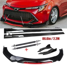 For Toyota Corolla XLE Front Bumper Lip Splitter Spoiler Side Skirt Body Kit