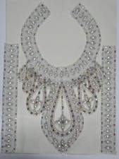 Gorgeous Beaded Applique for Dress/Gown Front Trim  Sleeve Trim