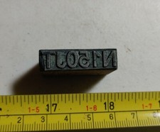 Vintage Letterpress Printing Block N150JT Airplane Numbers