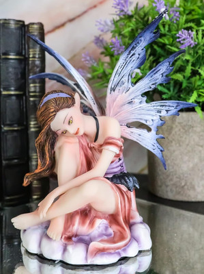 Ebros Colorful Heavenly Cloud Fairy Daydreaming Statue 6.25'' High Fantasy Mythic