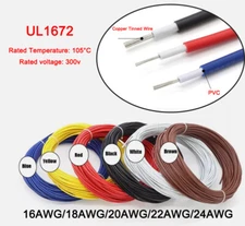 UL1672 Double-Layer Insulated Tin Plated Instrument Electronic Wire 16AWG-24AWG