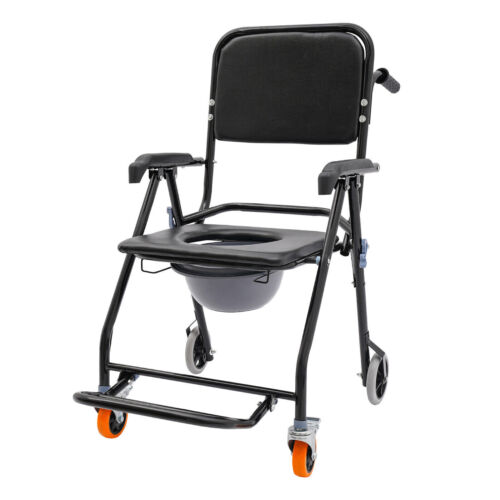 Duschrollstuhl Toilettenrollstuhl Faltbarer Duschsitz Vorsitz Duschstuhl Mit Räd - Bild 13 von 23