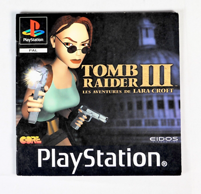 Notice Seule Du Jeu Tomb Raider III Sur PS1 - Bon état, Pour Compléter Votre Collection Ou Remplacement