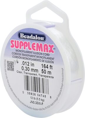 SuppleMax Illusion Auffädeln Kordel Transparent Klar Kordel Beadalon 0,30mm JN0,30W-F